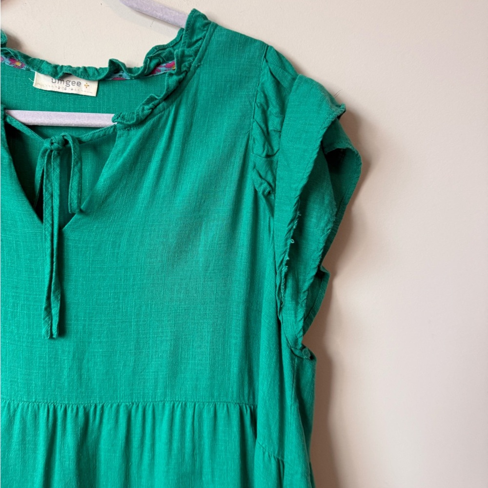Umgee Teal Mini tiered bohemian dress size  XL - Picture 4 of 8